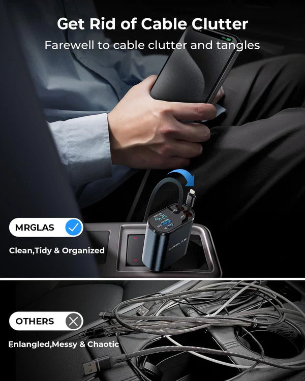 4-In-1 Retractable Car Charger