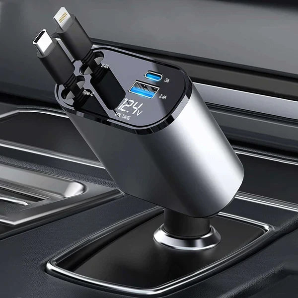 4-In-1 Retractable Car Charger